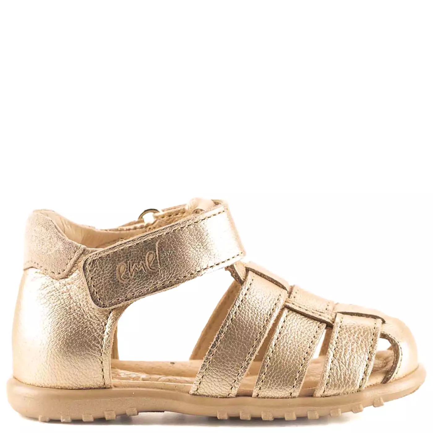 (1078-9) Emel Gold closed sandals