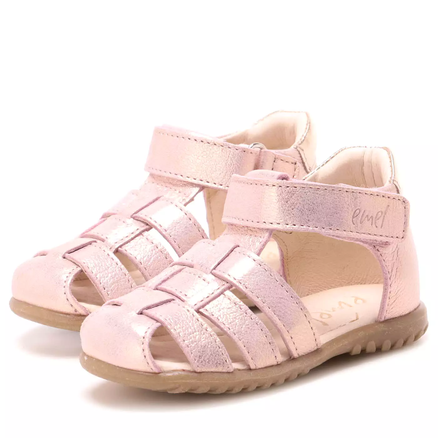 (1078A-1) Emel Gold pink shiny sandals