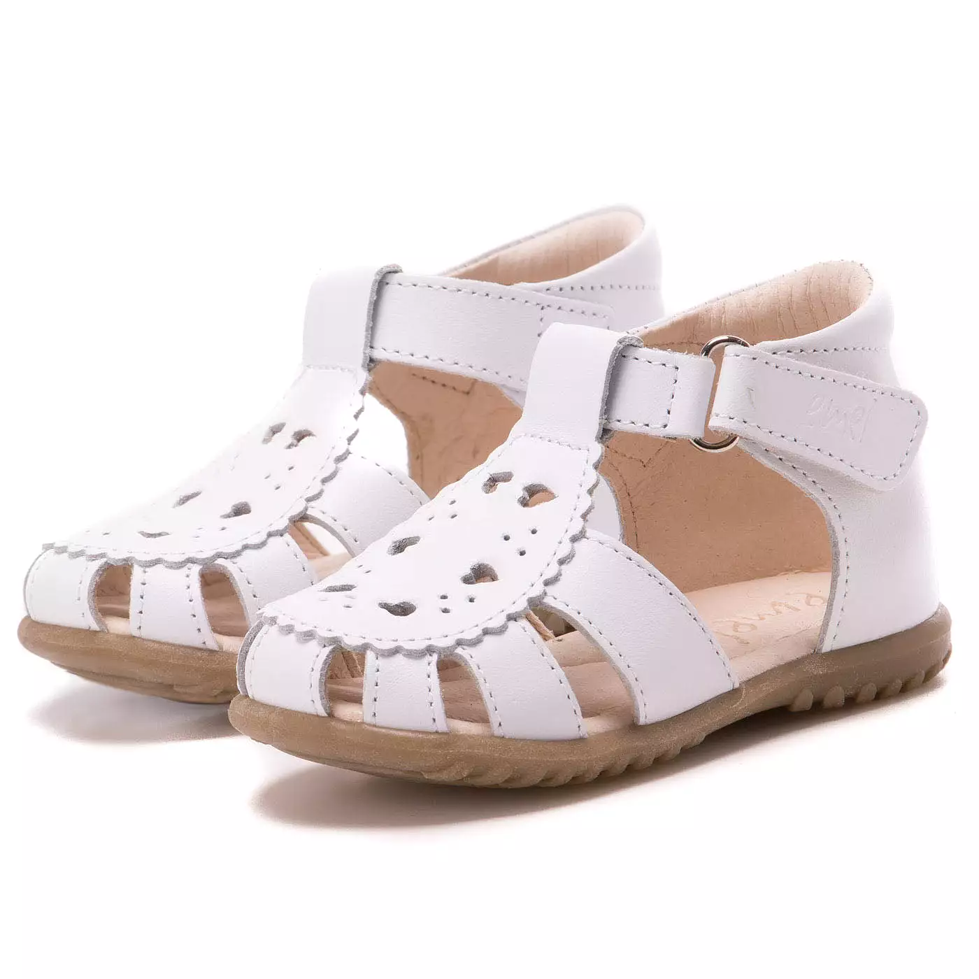 (1214A) Emel white closed sandals