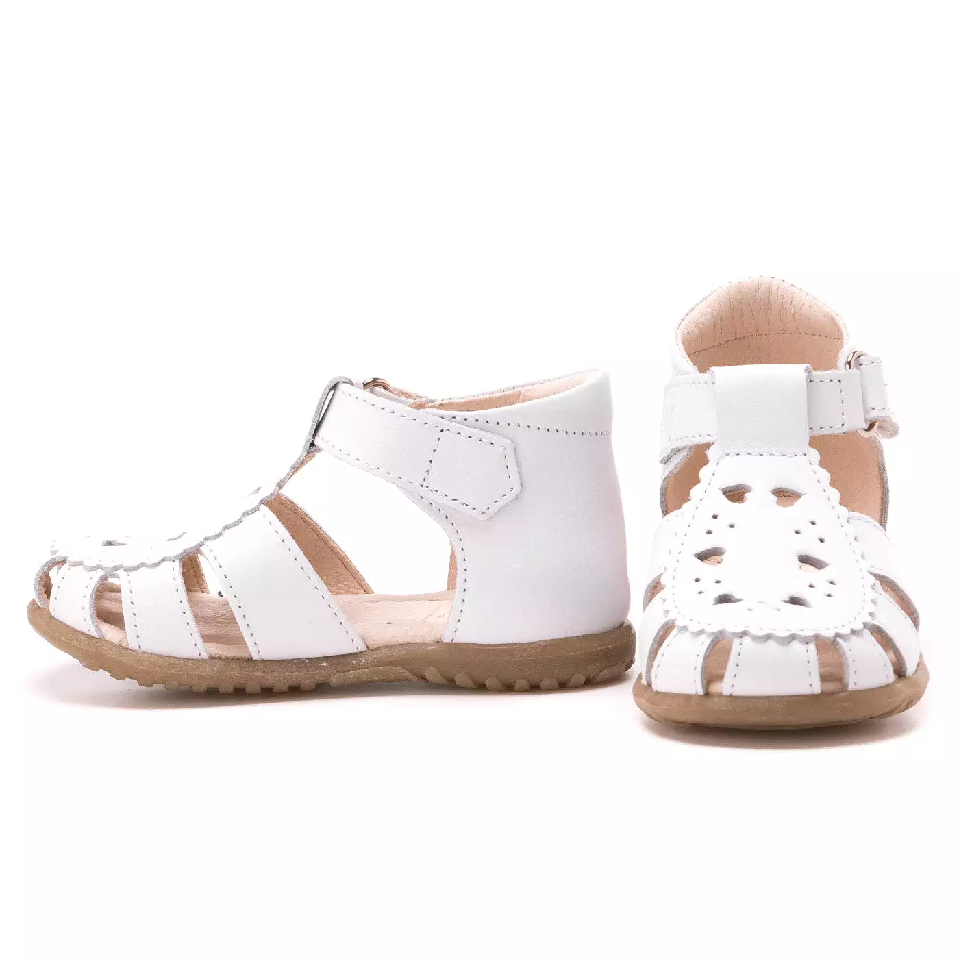 (1214A) Emel white closed sandals