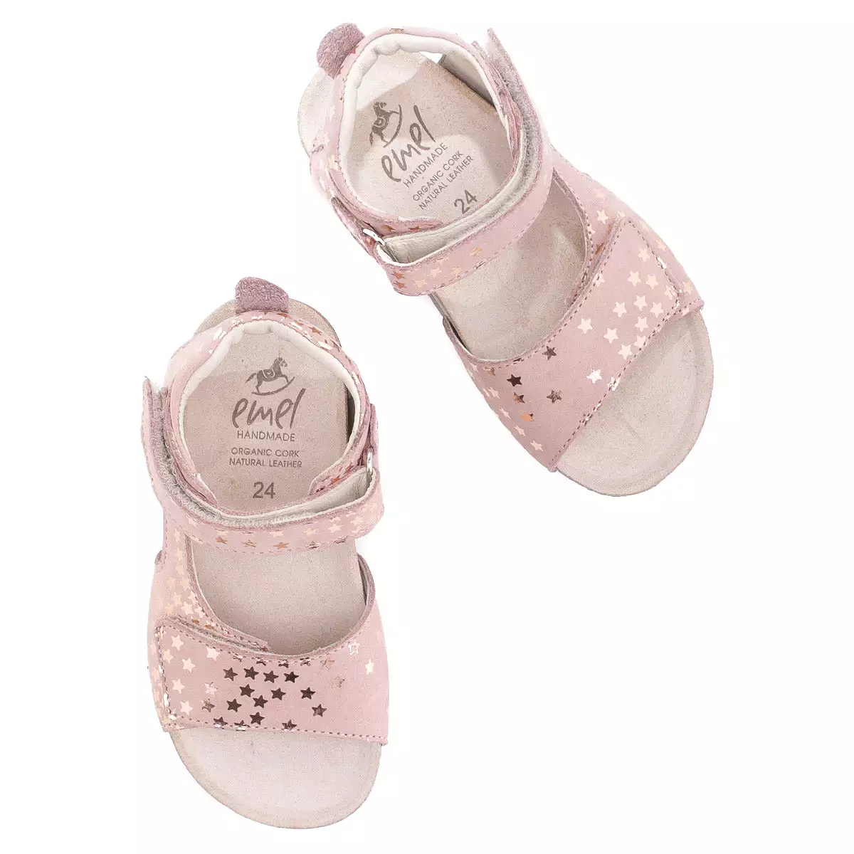 (2508-24/2509-24) Emel pink stars velcro sandals