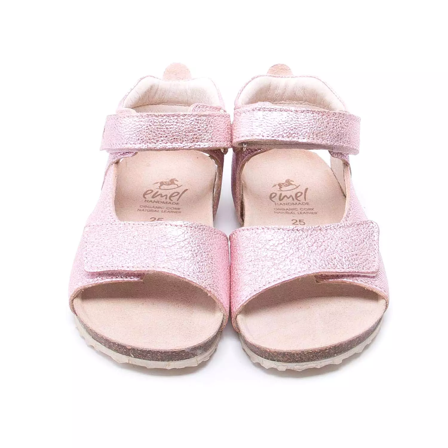 (2508C/2509C) Emel pink shiny velcro sandals