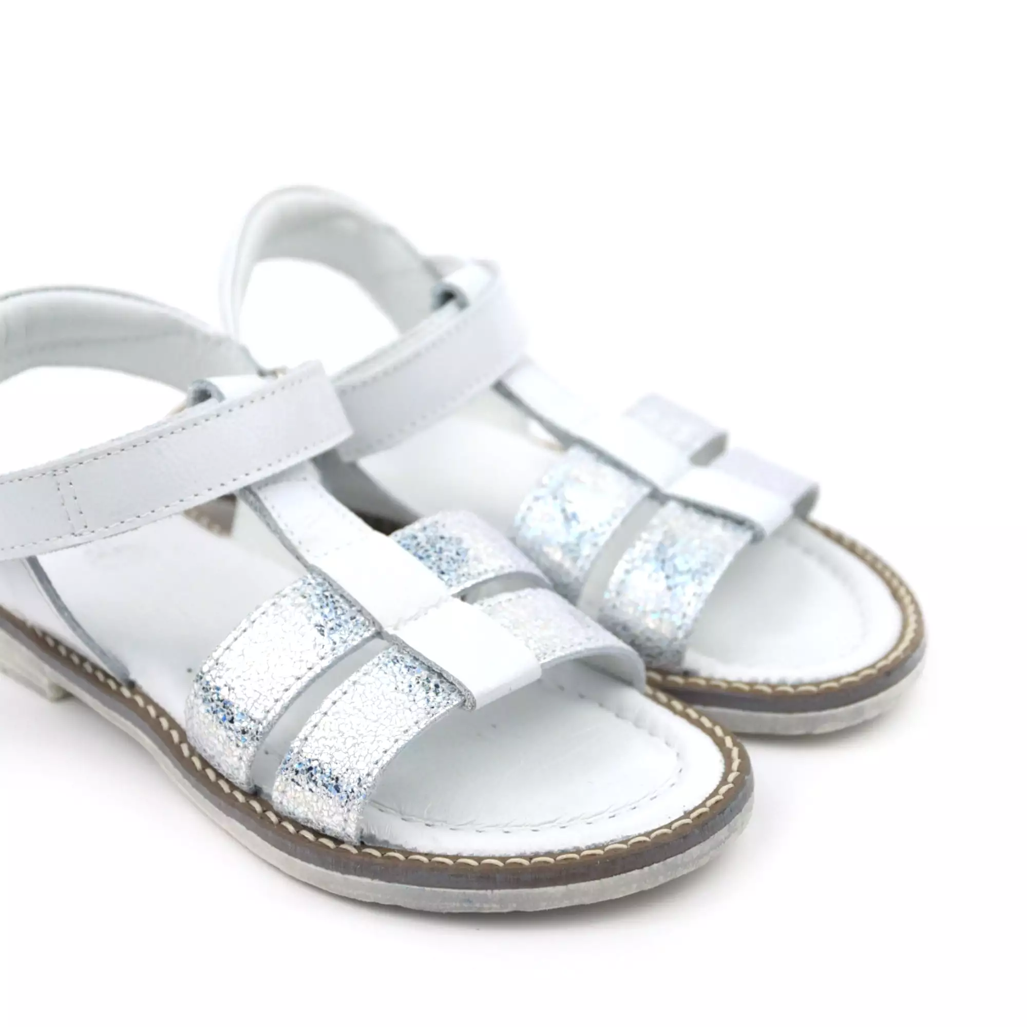 (2568B-4) Emel white patent sandals