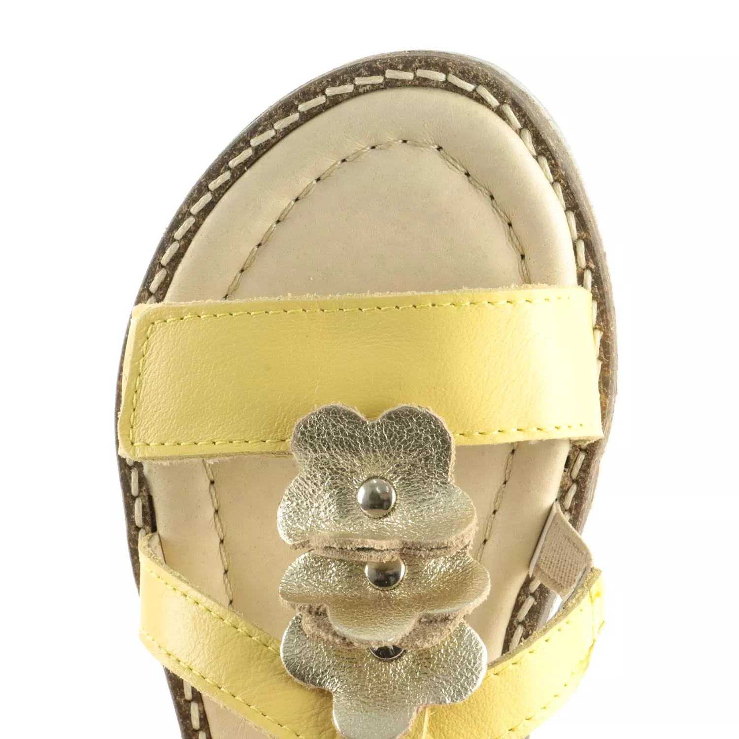 (2577-4) Emel velcro sandals  yellow flowers