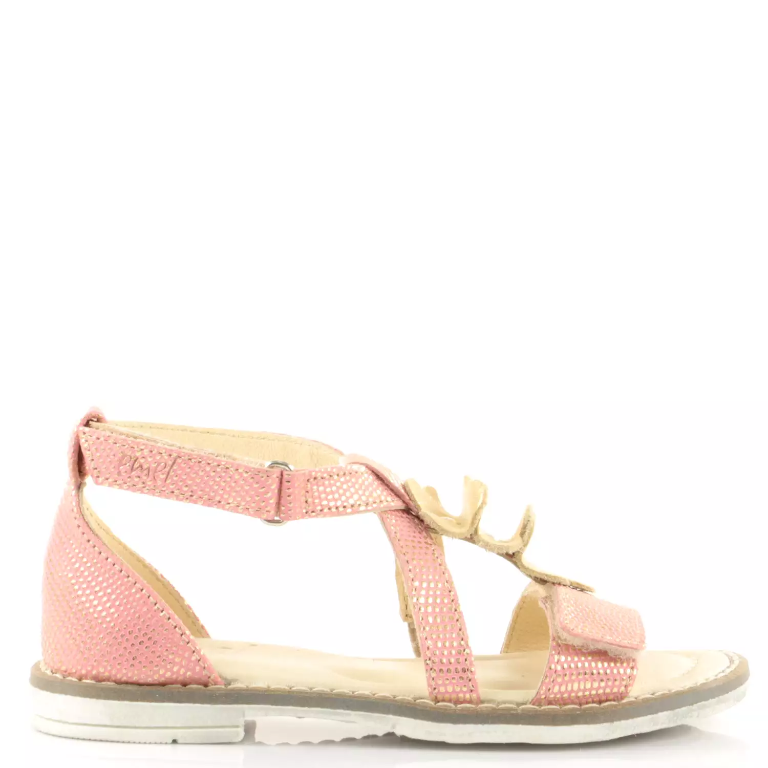 (2577-5) Emel velcro sandals coral gold