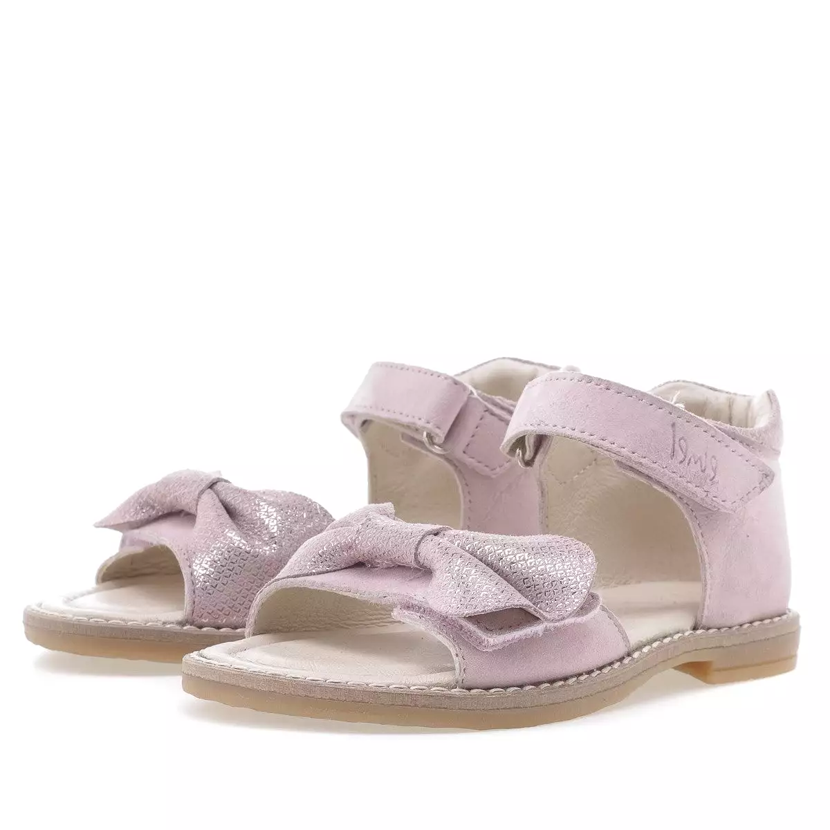 (2681-6) Emel pink bow velcro sandals