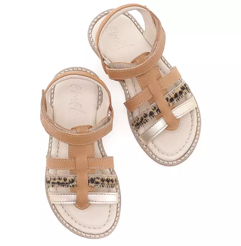 (2702-6) Emel  brown strap sandals