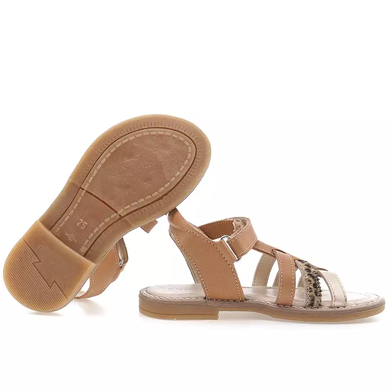 (2702-6) Emel  brown strap sandals