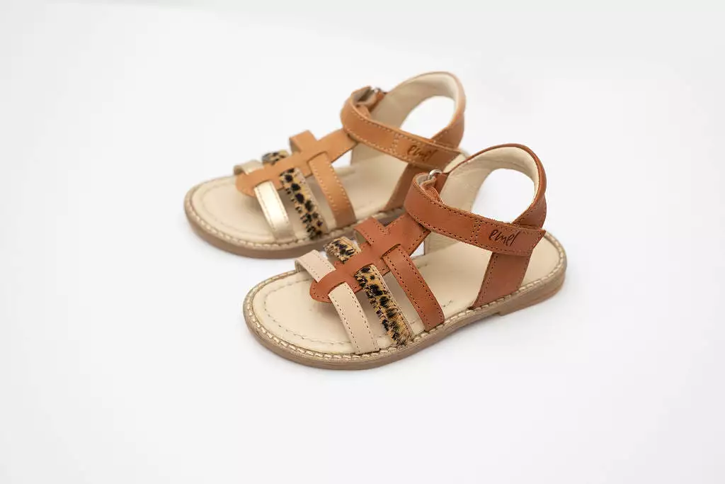 (2702-6) Emel  brown strap sandals