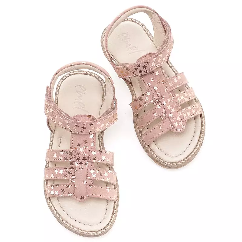 (2702-7) Emel  pink strap sandals stars - Coming soon!