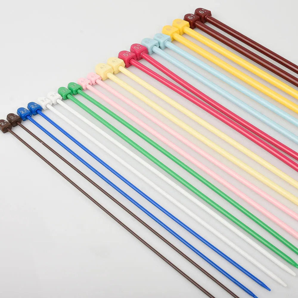 27CM Multicolor Plastic Knitting Needle Set Sweater Needle Gift for Knitters Random Color Mixed Knitting Supplies 10pairs/set 10