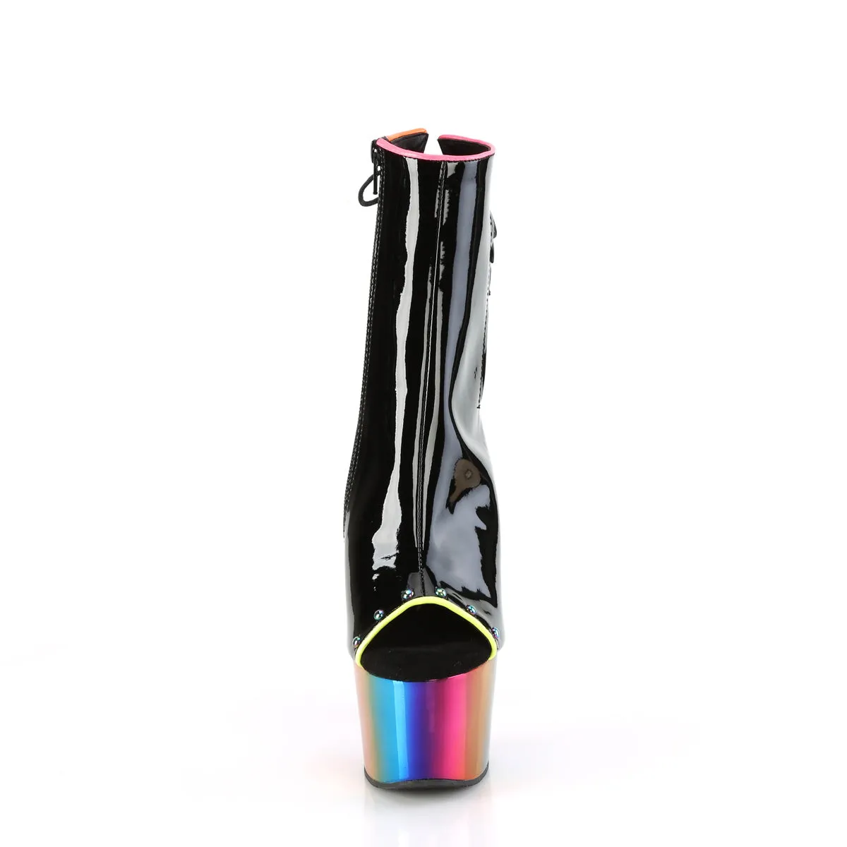 7 Inch Heel ADORE-1018RC-02 Black-Rainbow