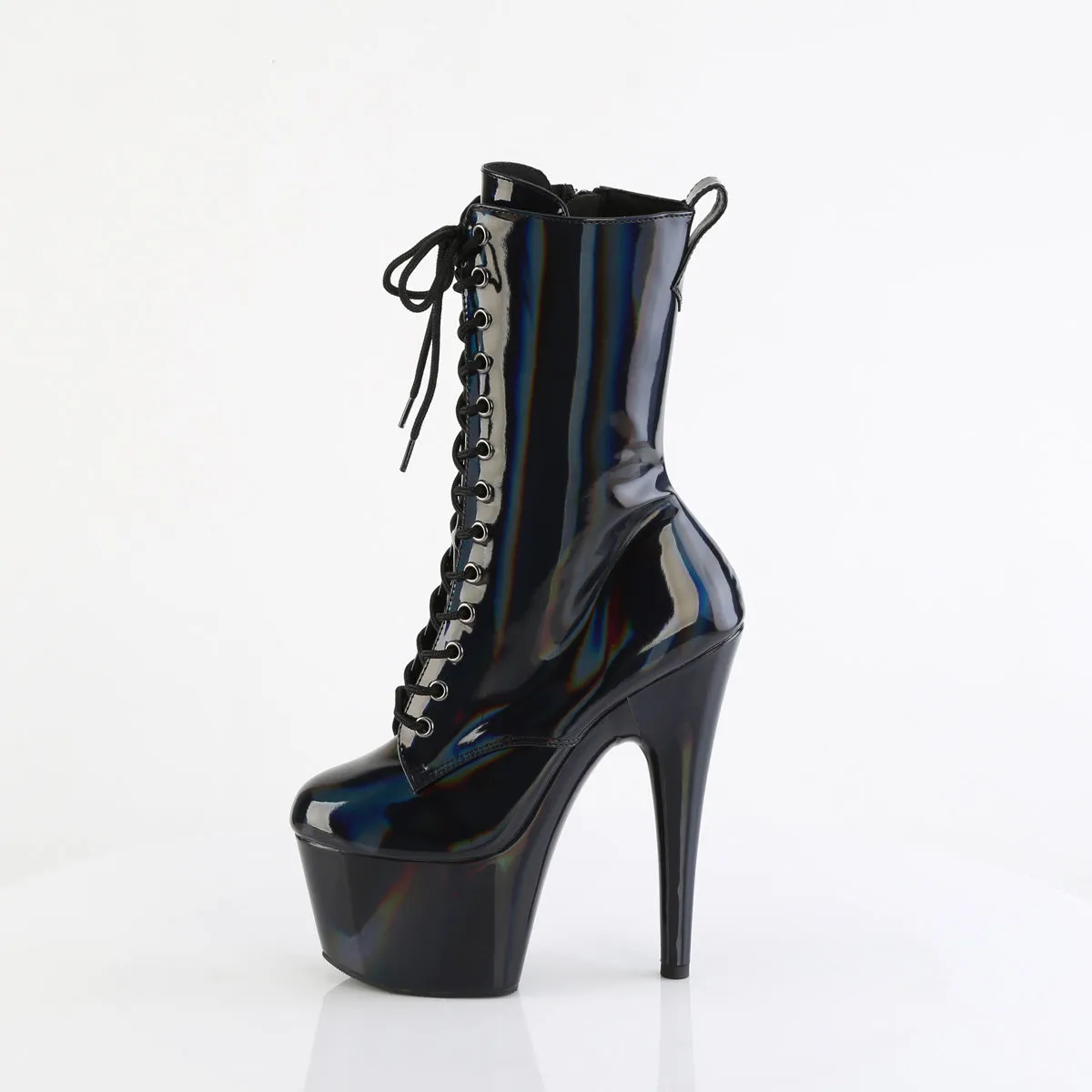 7 Inch Heel ADORE-1040WR-HG Black Holo Patent