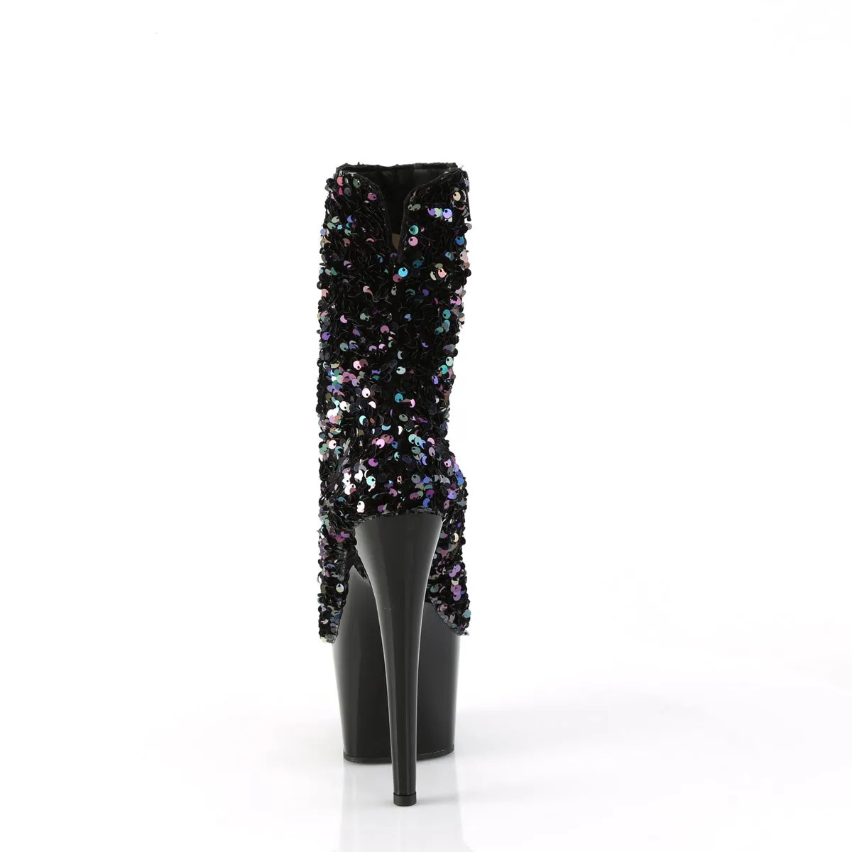 7 Inch Heel ADORE-1042SQ Black Sequins