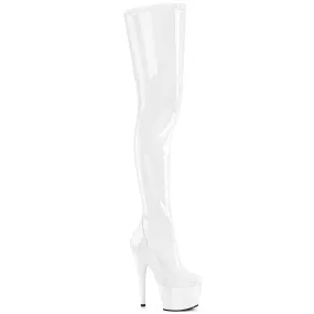 7 Inch Heel ADORE-4000 White Stretch Patent