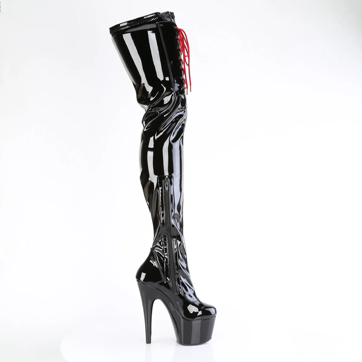 7 Inch Heel ADORE-4001WR Black Stretch Patent