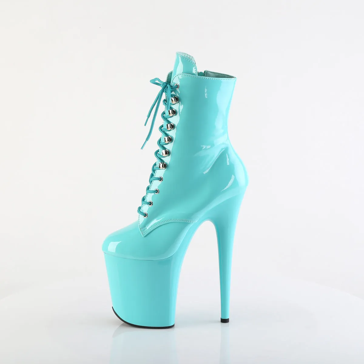 8 Inch Heel FLAMINGO-1020 Aqua Patent