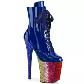 8 Inch Heel FLAMINGO-1020HG Royal Blue Holo Patent