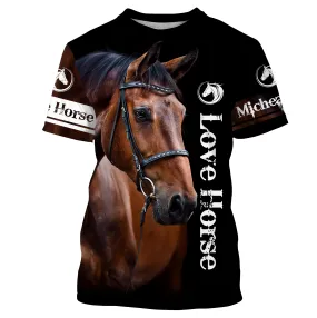 Amoureux des Chevaux, Chevaux Passion, 3D All-Over Tee shirt Personnalisé, Cadeau pour Homme Femme, Enfant qui Aime Les Chevaux 