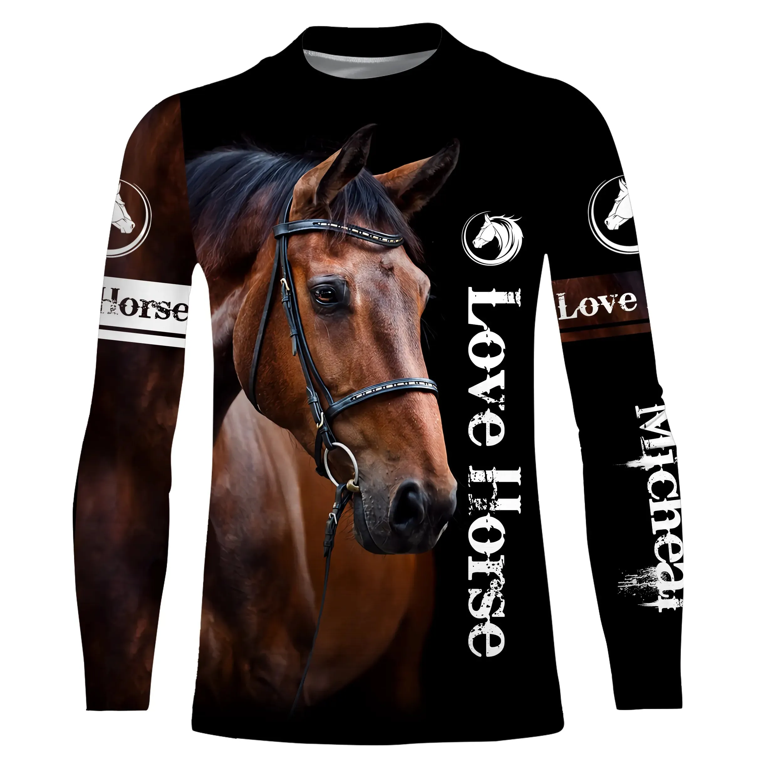 Amoureux des Chevaux, Chevaux Passion, 3D All-Over Tee shirt Personnalisé, Cadeau pour Homme Femme, Enfant qui Aime Les Chevaux 