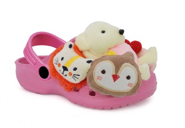 AVA02 - FUCHSIA KIDS STUFFED ANIMAL SANDALS