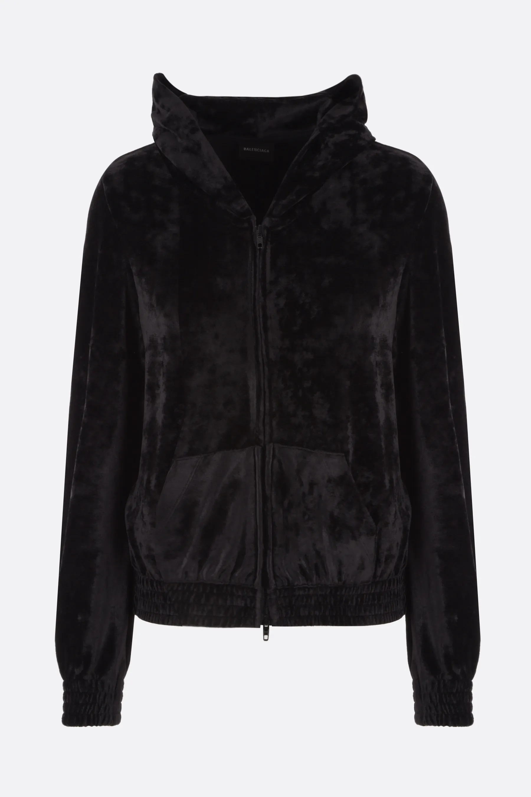 BALENCIAGA  |Women's Bb Paris Strass Zip-up Hoodie Fitted in Black