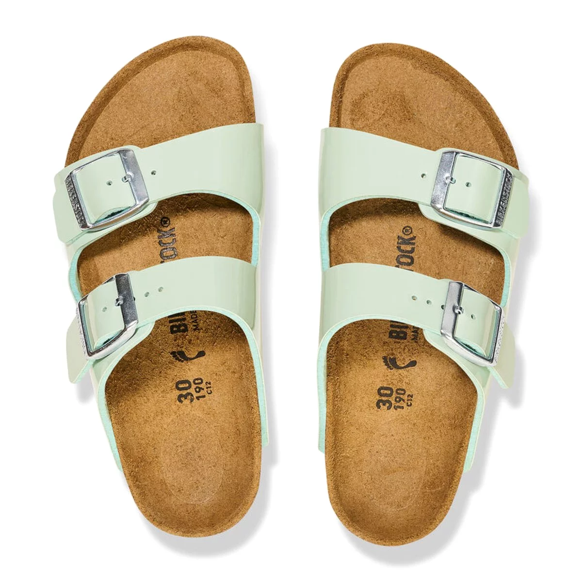 Birkenstock Girl's Arizona Patent Surf Green