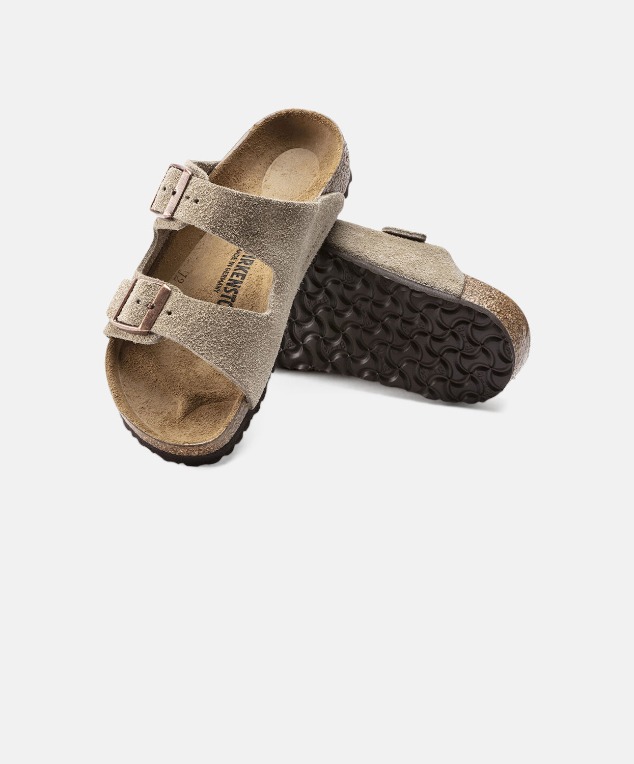 Birkenstock Kids Arizona Suede Leather Taupe Sandals