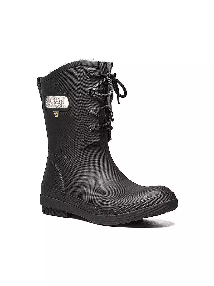 Bogs - Women's Amanda Plush Black Rain Boots