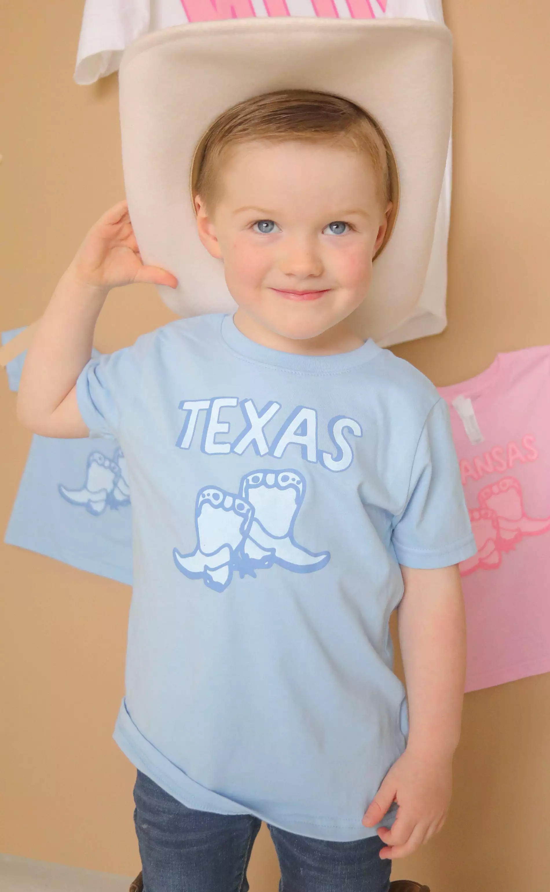 charlie southern: texas blue boots kids tee