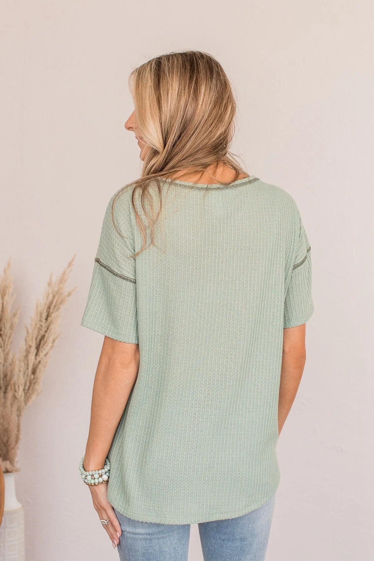 Fresh Ideas Pocket Top- Dusty Sage