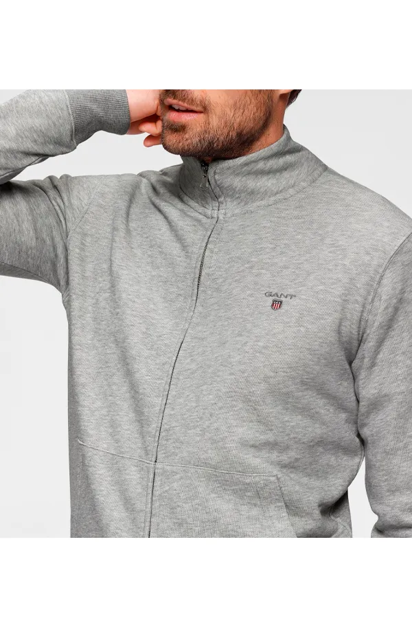 GANT Zip Cardigan Regular Grey