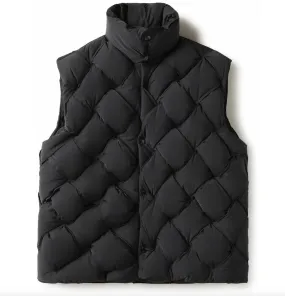 INTRECCIATO PADDED SHELL GILET - BLACK