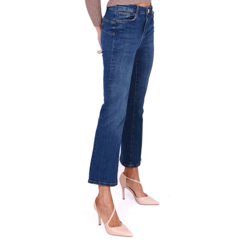 JEANS CROPPED BOOT CUT, BLU