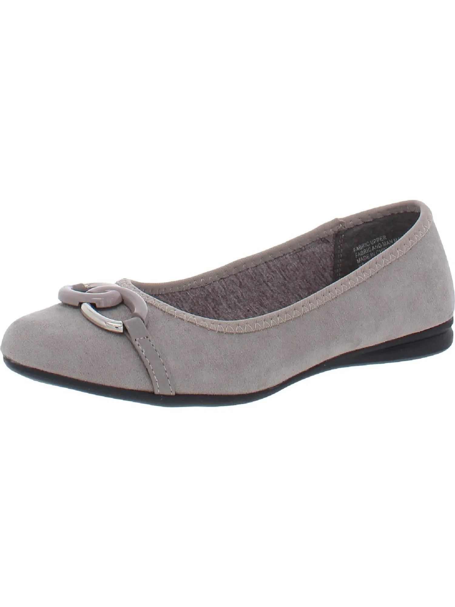 KAREN SCOTT Womens Gray Chain Accent Cushioned Amandaa Almond Toe Slip On Flats Shoes M