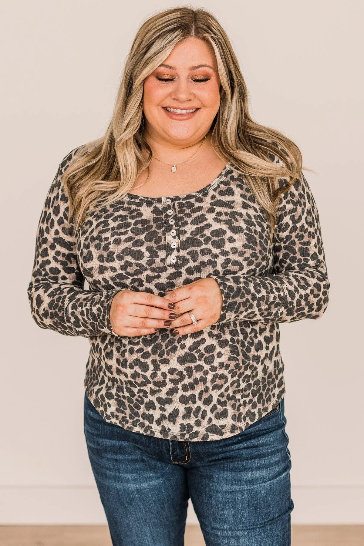 Keep A Good Thing Knit Top- Leopard Print