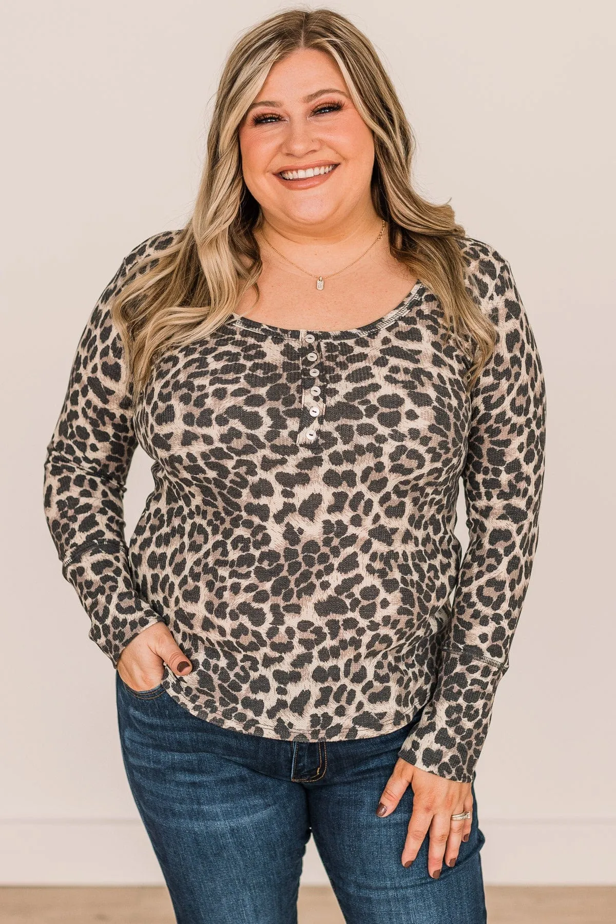 Keep A Good Thing Knit Top- Leopard Print