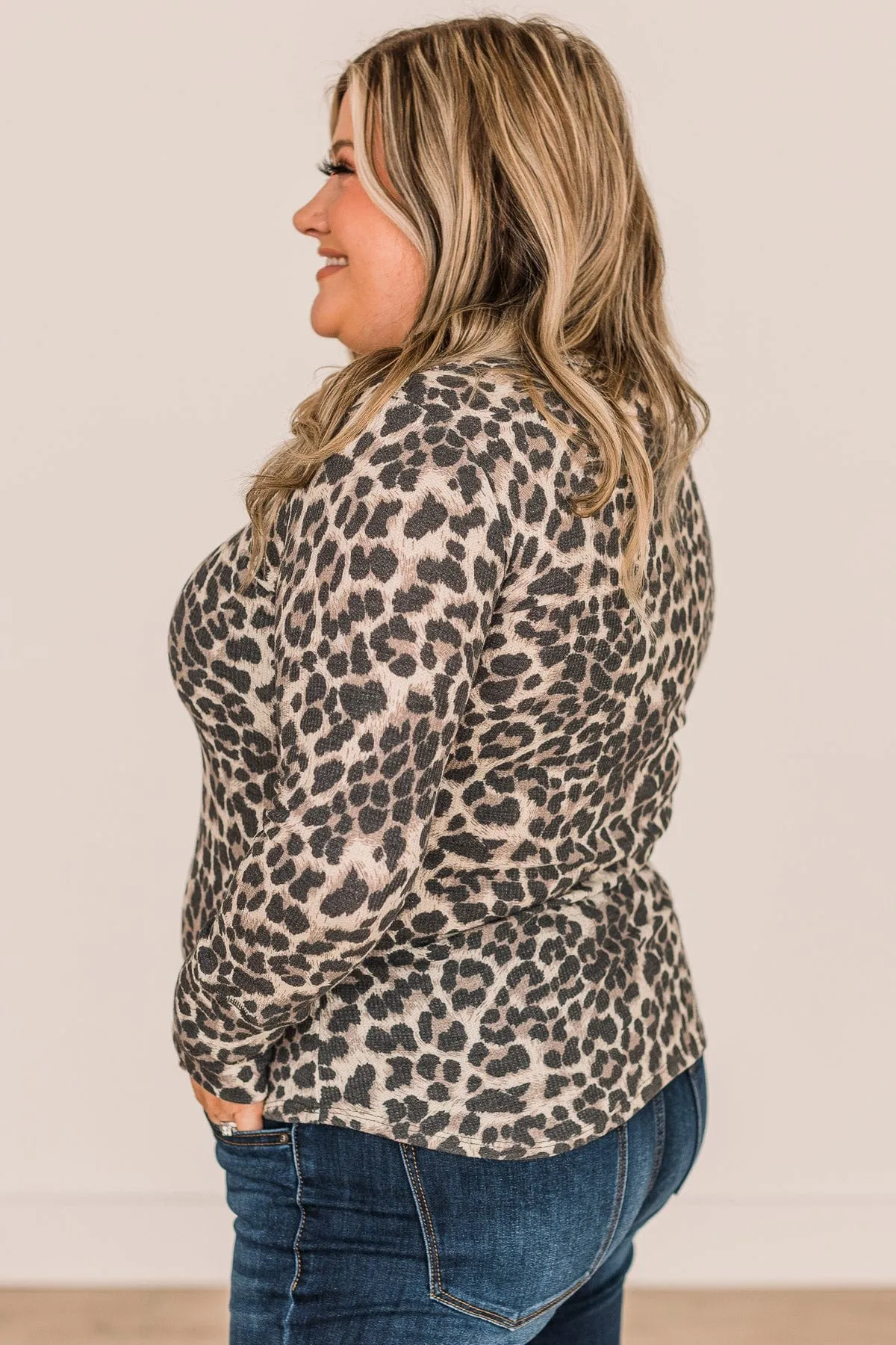 Keep A Good Thing Knit Top- Leopard Print