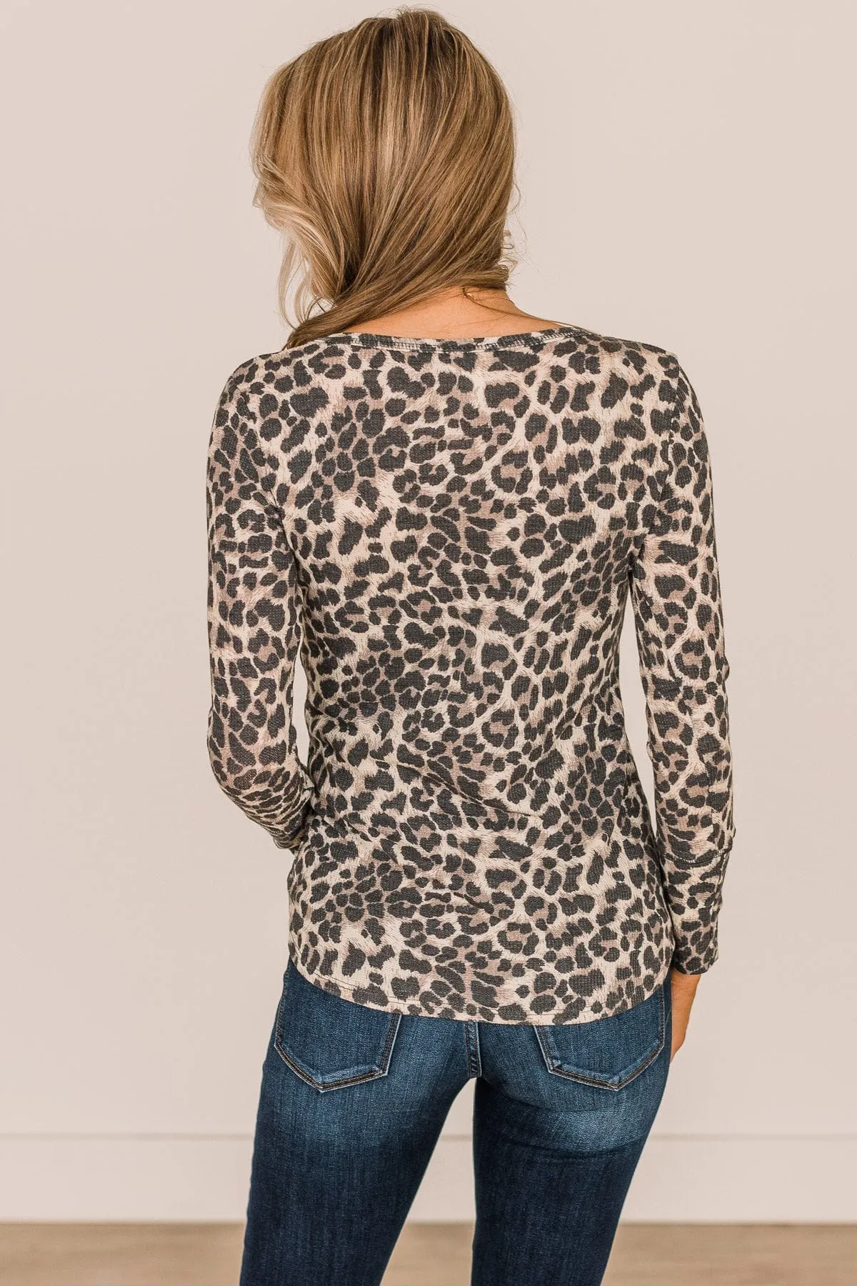 Keep A Good Thing Knit Top- Leopard Print