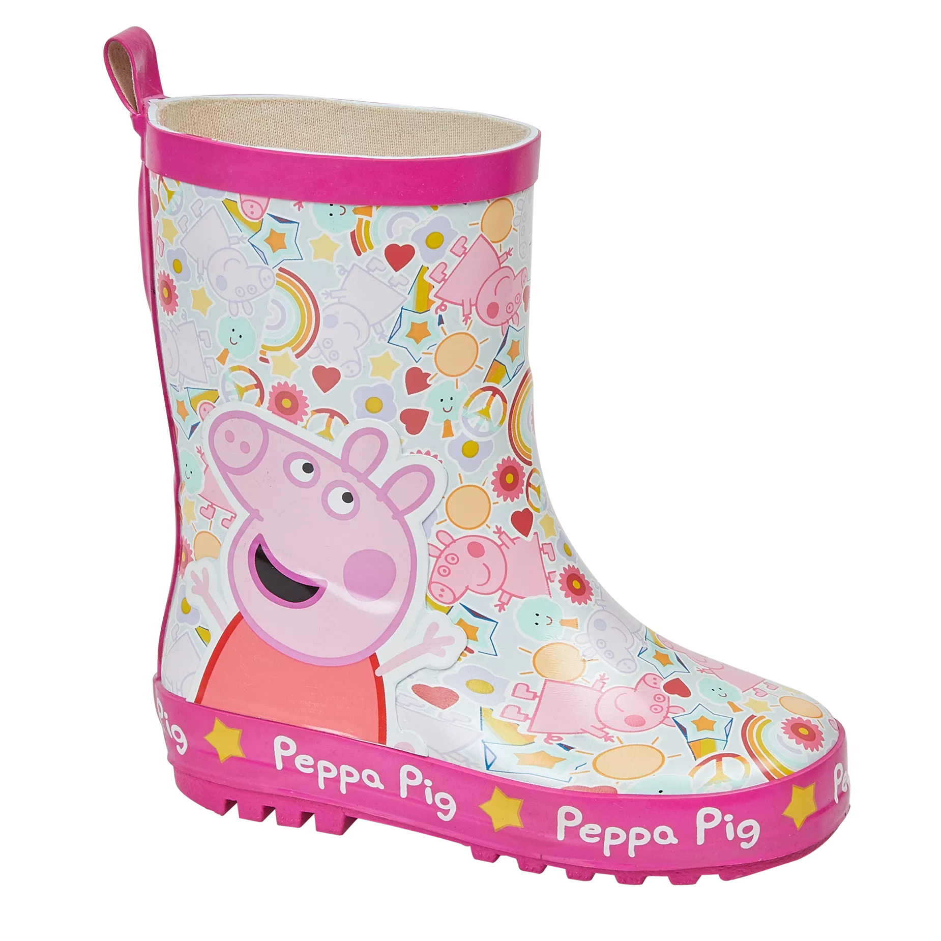 Kids Wellington Welly Boots Peppa Pig Pink Girls 7-12