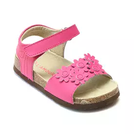 L'Amour Girls Flower Medley Cork Sandals