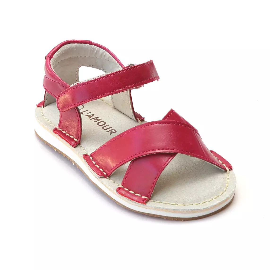 L'Amour Girls Fuchsia Crisscross Sandals