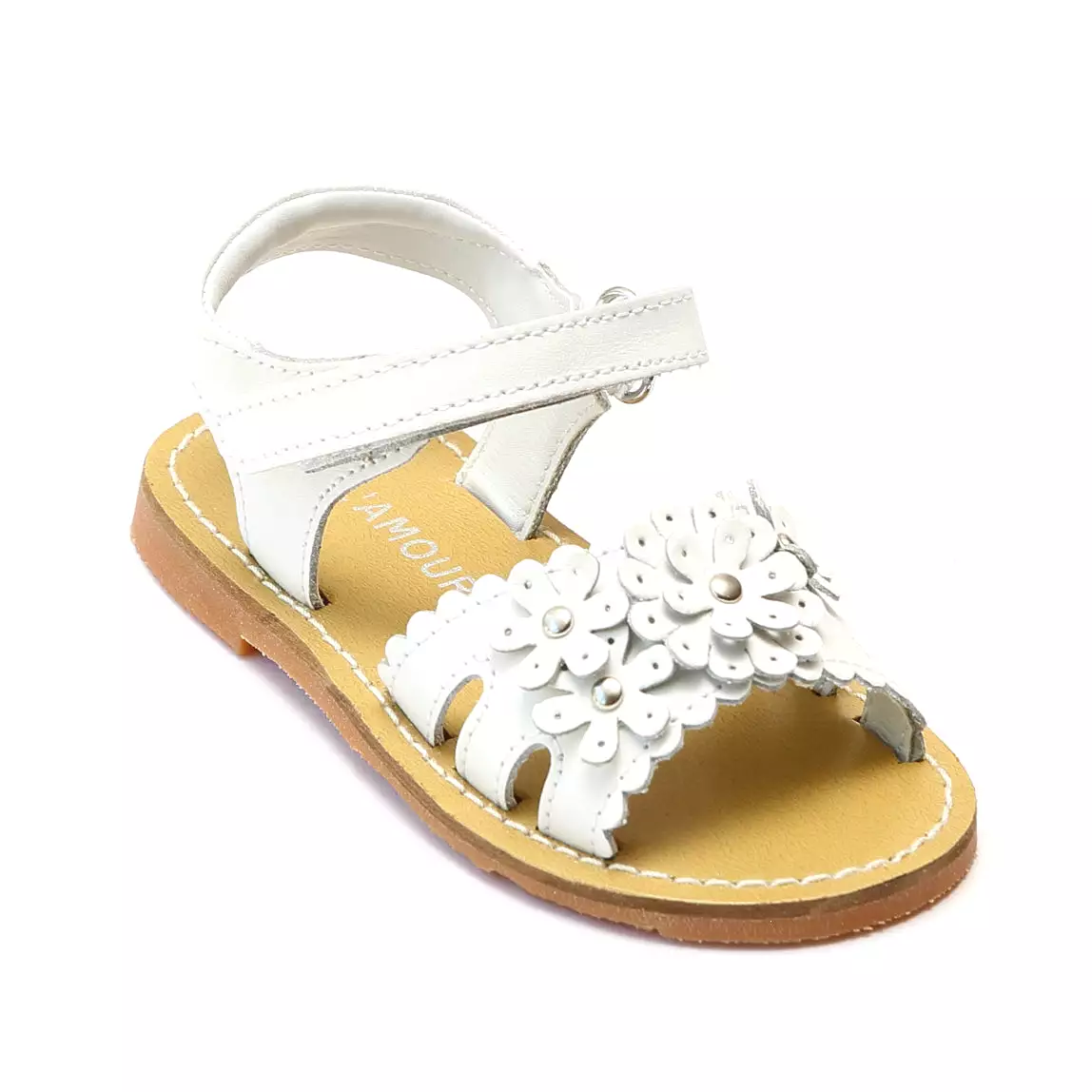 L'Amour Girls Scalloped Open Toe Sandal