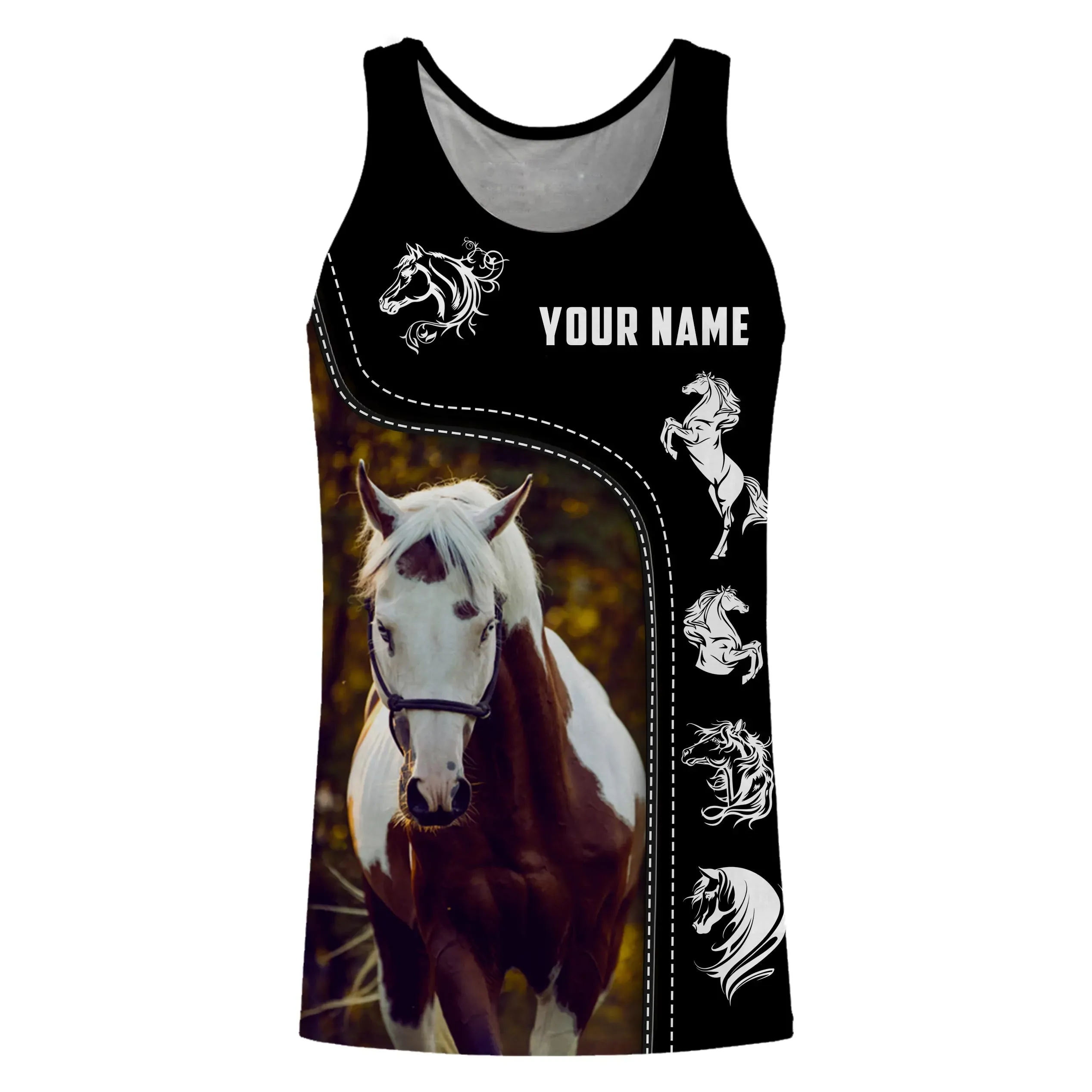 Le Paint Horse, Race de Chevaux Américaine - T-shirt 3D All-Over Personnalisé - Cadeau pour Homme, Femme, Enfant qui Aime Les Ch