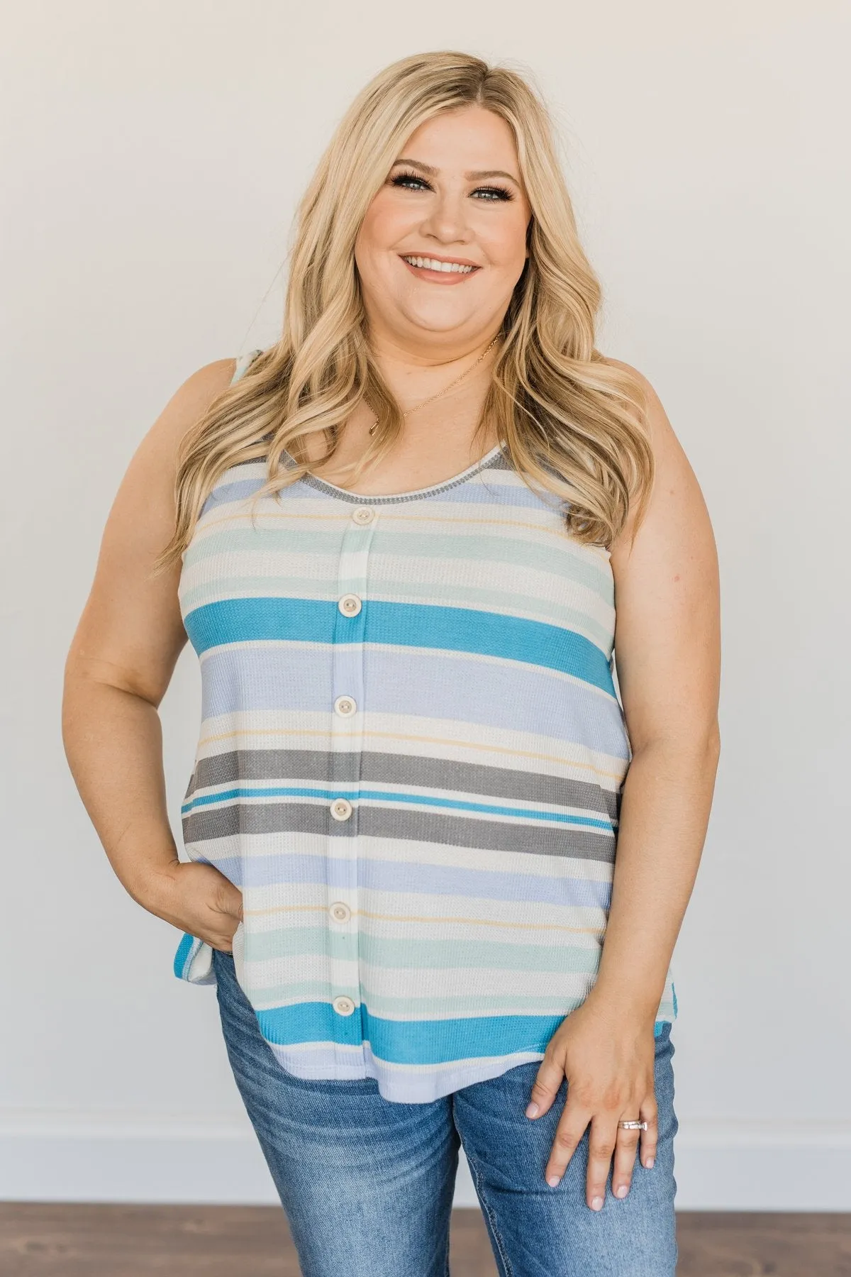 Limitless Love Striped Tank Top- Blue & Periwinkle