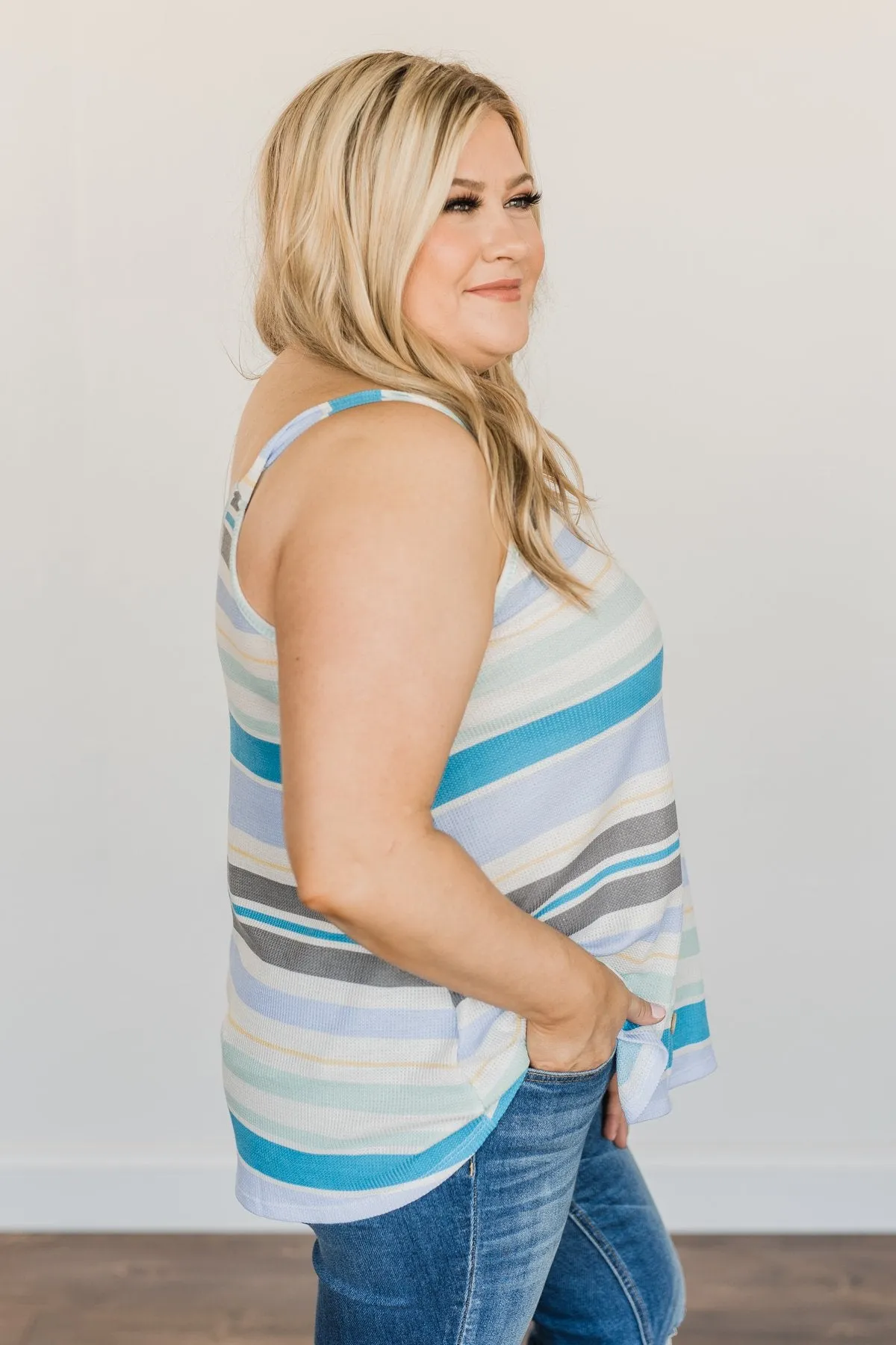 Limitless Love Striped Tank Top- Blue & Periwinkle