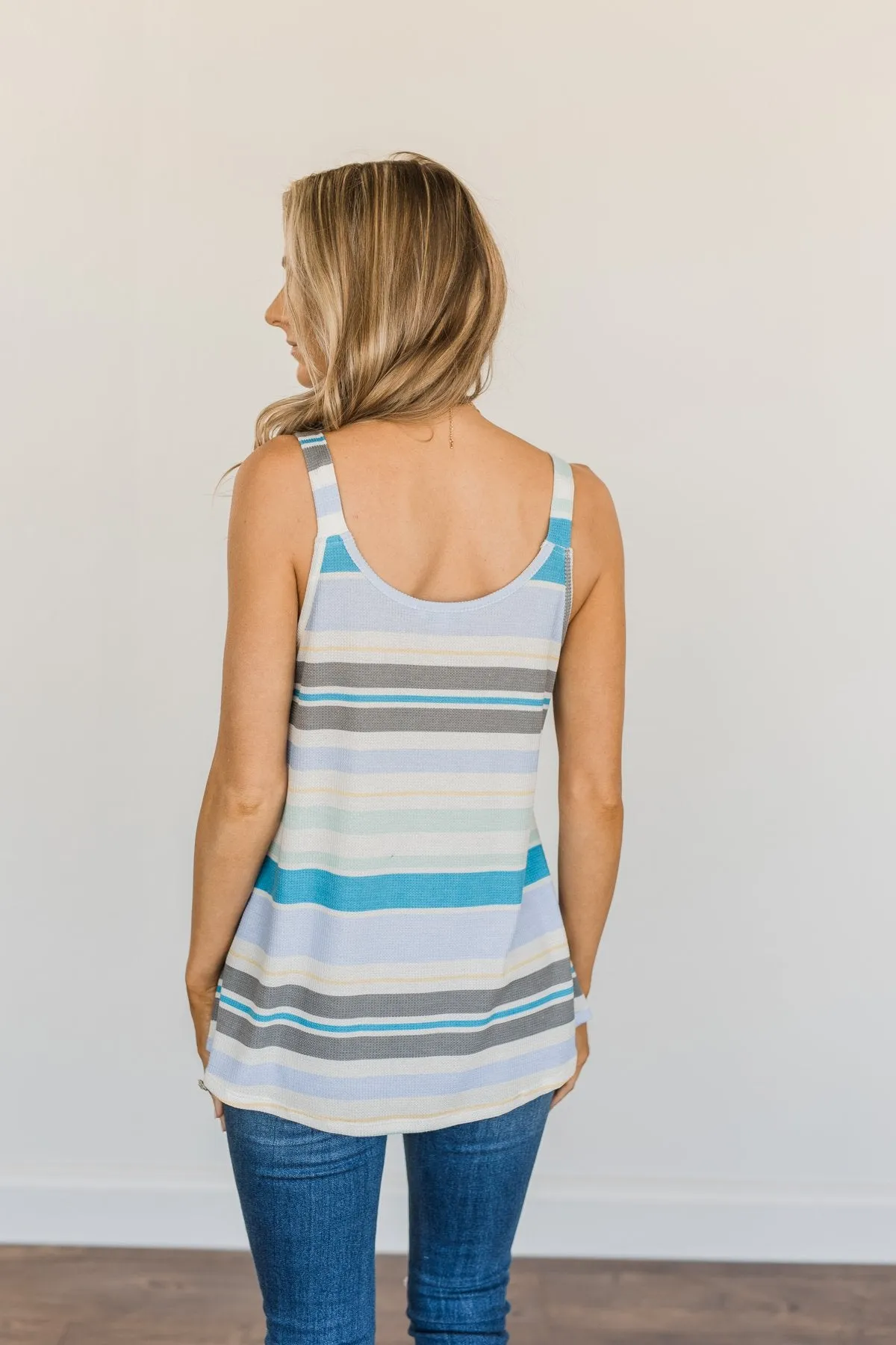 Limitless Love Striped Tank Top- Blue & Periwinkle