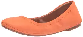 Lucky Brand Women's Emmie Ballet Flat Orange Leather Flexible Flats