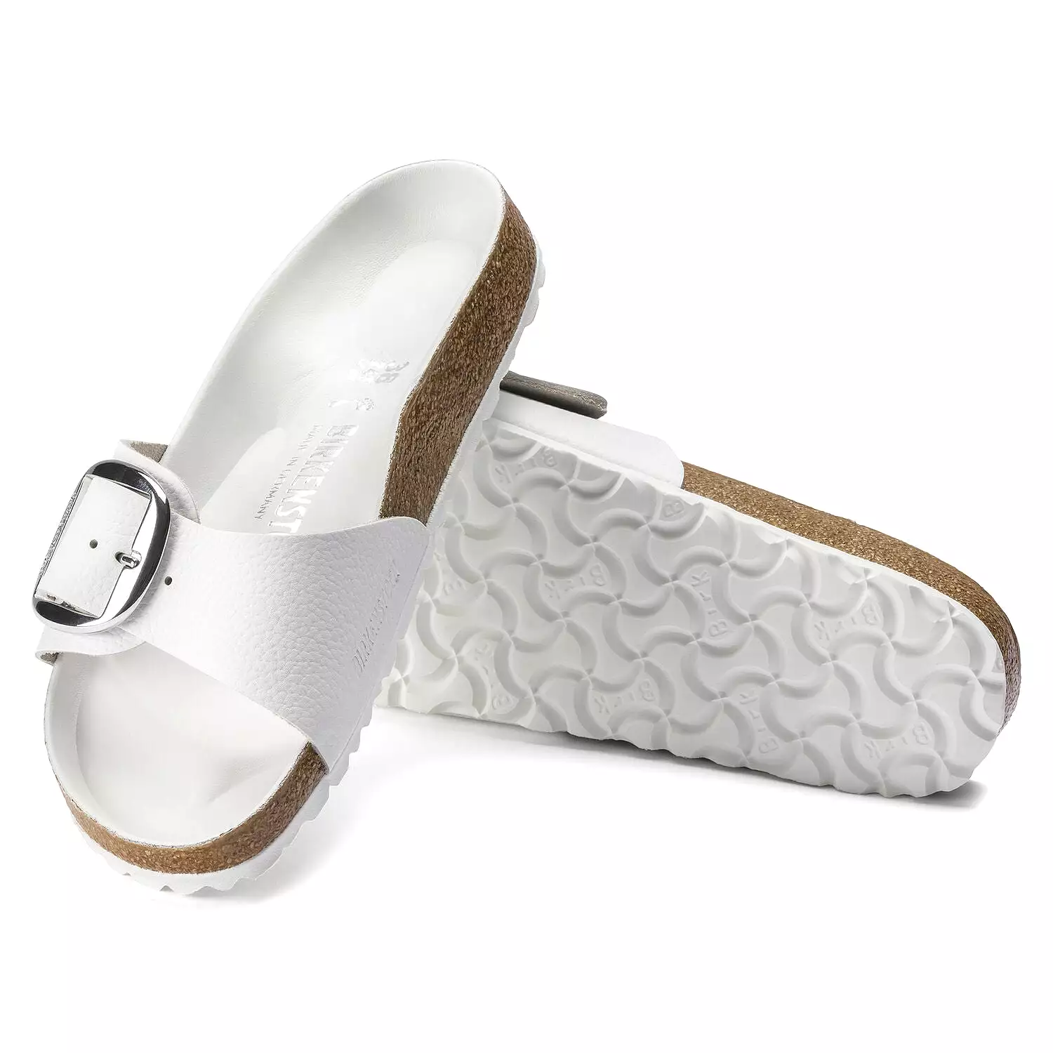 Madrid Big Buckle - White Natural Leather||Madrid Grosses Boucles - Cuir naturel blanc