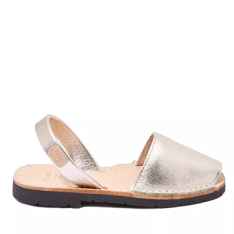 Metallic Leather Sandals For Kids - Iker-1097 Metallic